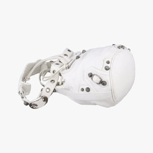 Pre-owned Balenciaga Le Cagole White lambskin shoulderbag | stylenewstar