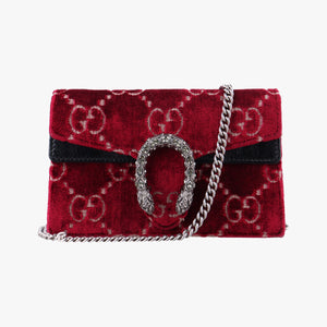 Pre-owned Gucci Dionysus Red×Black velour 476432 shoulderbag | stylenewstar