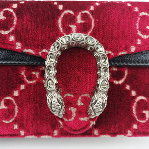Pre-owned Gucci Dionysus Red×Black velour 476432 shoulderbag | stylenewstar