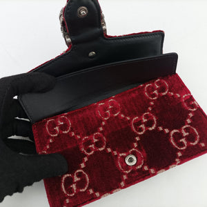 Pre-owned Gucci Dionysus Red×Black velour 476432 shoulderbag | stylenewstar