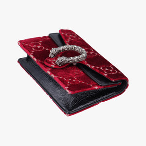 Pre-owned Gucci Dionysus Red×Black velour 476432 shoulderbag | stylenewstar