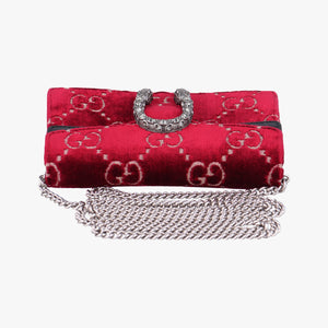 Pre-owned Gucci Dionysus Red×Black velour 476432 shoulderbag | stylenewstar