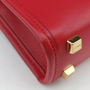 Pre-owned Fendi SUNSHINE SHOPPER Red Leather 8BS051 shoulderbag | stylenewstar