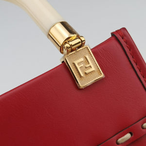 Pre-owned Fendi SUNSHINE SHOPPER Red Leather 8BS051 shoulderbag | stylenewstar