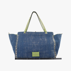 Pre-owned Valentino Rockstud Blue Denim shoulderbag | stylenewstar