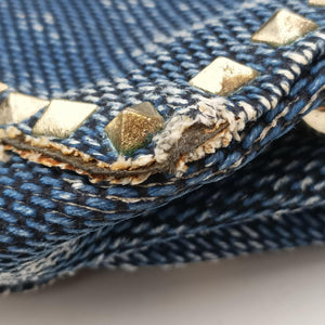 Pre-owned Valentino Rockstud Blue Denim shoulderbag | stylenewstar