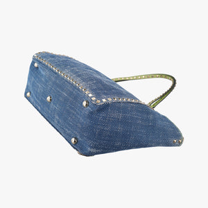 Pre-owned Valentino Rockstud Blue Denim shoulderbag | stylenewstar