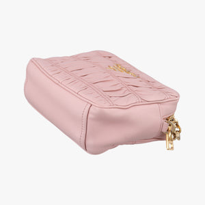 Pre-owned Prada Gaufre Pink lambskin 1BH112 shoulderbag | stylenewstar