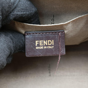 Pre-owned Fendi Zucchino boston Beige PVC coated canvas 8BL068 handbag | stylenewstar