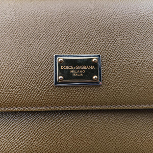 Pre-owned Dolce & Gabbana SICILY khaki Leather shoulderbag | stylenewstar