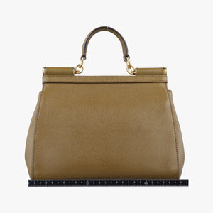 Pre-owned Dolce & Gabbana SICILY khaki Leather shoulderbag | stylenewstar