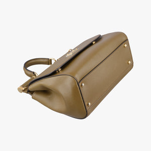 Pre-owned Dolce & Gabbana SICILY khaki Leather shoulderbag | stylenewstar