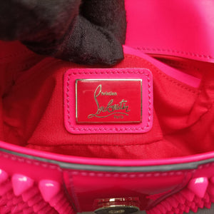 Secondhand Christian Louboutin Sweet Charity Scarabe Spike Rose Patent Leather shoulderbag | stylenewstar