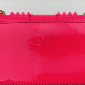 Secondhand Christian Louboutin Sweet Charity Scarabe Spike Rose Patent Leather shoulderbag | stylenewstar