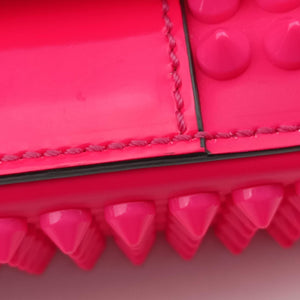 Secondhand Christian Louboutin Sweet Charity Scarabe Spike Rose Patent Leather shoulderbag | stylenewstar