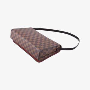 Pre-owned Louis Vuitton Tribeca Long EBENE Damier Canvas N51160 shoulderbag | stylenewstar