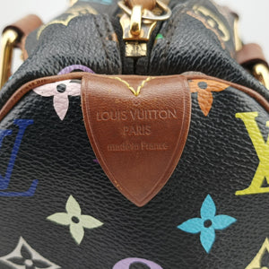 Secondhand Louis Vuitton SPEEDY 30 noir Monogram Multicolor M92642 handbag | stylenewstar