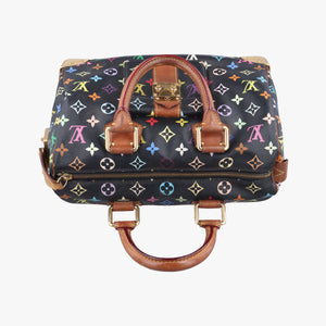 Secondhand Louis Vuitton SPEEDY 30 noir Monogram Multicolor M92642 handbag | stylenewstar