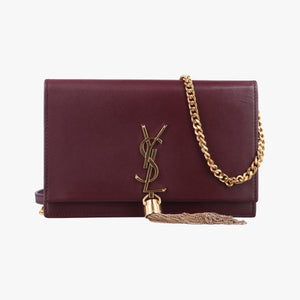Pre-owned Yves Saint Laurent KATE Burgundy Leather 452159 shoulderbag | stylenewstar