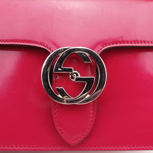 Pre-owned Gucci Interlocking G Rose Patent Leather 387609 shoulderbag | stylenewstar
