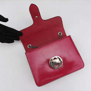 Pre-owned Gucci Interlocking G Rose Patent Leather 387609 shoulderbag | stylenewstar
