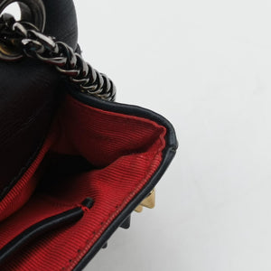 Pre-owned Christian Louboutin Sweet Charity Scarabe Spike Black Leather shoulderbag | stylenewstar