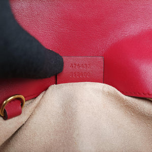 Pre-owned Gucci GG Marmont Red Leather 476433 shoulderbag | stylenewstar