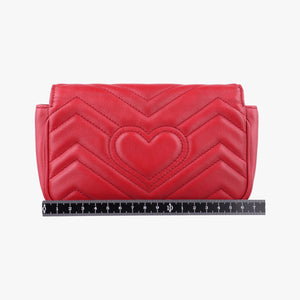 Pre-owned Gucci GG Marmont Red Leather 476433 shoulderbag | stylenewstar