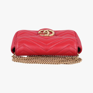 Pre-owned Gucci GG Marmont Red Leather 476433 shoulderbag | stylenewstar