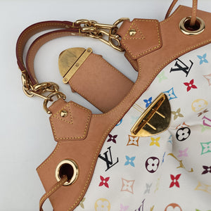 Pre-owned Louis Vuitton URSULA white Monogram Multicolor M40123 handbag | stylenewstar
