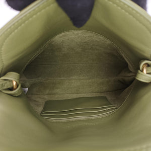 Pre-owned Bottega Veneta Baby Liberta Green Leather 826147V4SJ12498 shoulderbag | stylenewstar