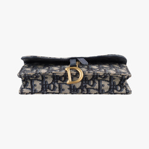 Vintage Christian Dior Saddle Navy Jacquard x Leather bum bag/waist bag | stylenewstar