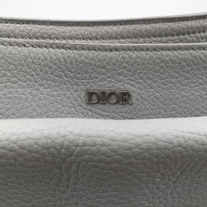 Pre-owned Christian Dior Saddle Grey Leather shoulderbag | stylenewstar
