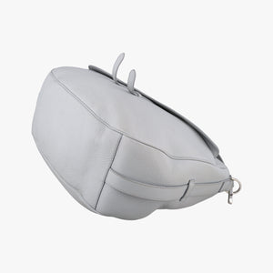 Pre-owned Christian Dior Saddle Grey Leather shoulderbag | stylenewstar