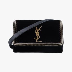 Pre-owned Yves Saint Laurent KATE Black velour 534396 bum bag/waist bag | stylenewstar