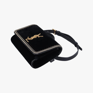 Pre-owned Yves Saint Laurent KATE Black velour 534396 bum bag/waist bag | stylenewstar