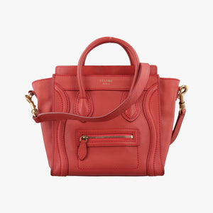 Pre-owned Celine luggage nano shopper Orange Leather shoulderbag | stylenewstar