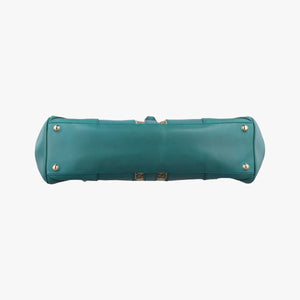 Pre-owned Gucci New Jackie Blue×Green Leather×canvas 124407 shoulderbag | stylenewstar