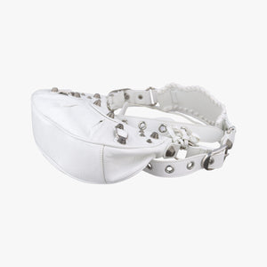 Pre-owned Balenciaga Le Cagole White lambskin shoulderbag | stylenewstar