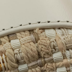Pre-owned Chanel GABRIELLE White Fabric× Leather A91810 shoulderbag | stylenewstar
