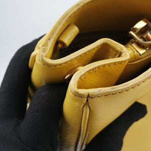 Vintage Prada Galleria Yellow Patent BN1874 handbag | stylenewstar