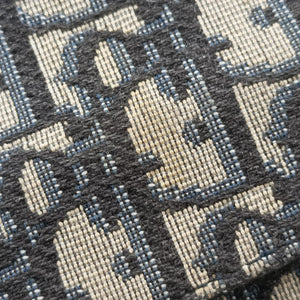 Pre-owned Christian Dior Saddle Navy Jacquard × Leather handbag | stylenewstar