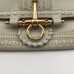 Pre-owned Gucci Snaffle Bit White Leather 263984 shoulderbag | stylenewstar