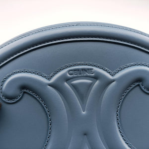 Pre-owned Celine Oval Purse Cuir Triomphe Blue Leather shoulderbag | stylenewstar