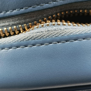 Pre-owned Celine Oval Purse Cuir Triomphe Blue Leather shoulderbag | stylenewstar