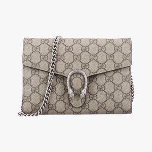 Pre-owned Gucci Dionysus beige PVC coated canvas 401231 shoulderbag | stylenewstar