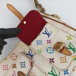 Vintage Louis Vuitton LODGE PM white Monogram Multicolor M40053 shoulderbag | stylenewstar