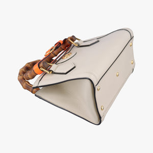 Pre-owned Gucci Diana Mini White Leather 655661 shoulderbag | stylenewstar