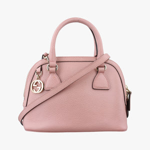 Secondhand Gucci Interlocking G charm Dome Pink Leather 449661 shoulderbag | stylenewstar
