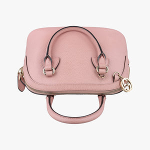 Secondhand Gucci Interlocking G charm Dome Pink Leather 449661 shoulderbag | stylenewstar